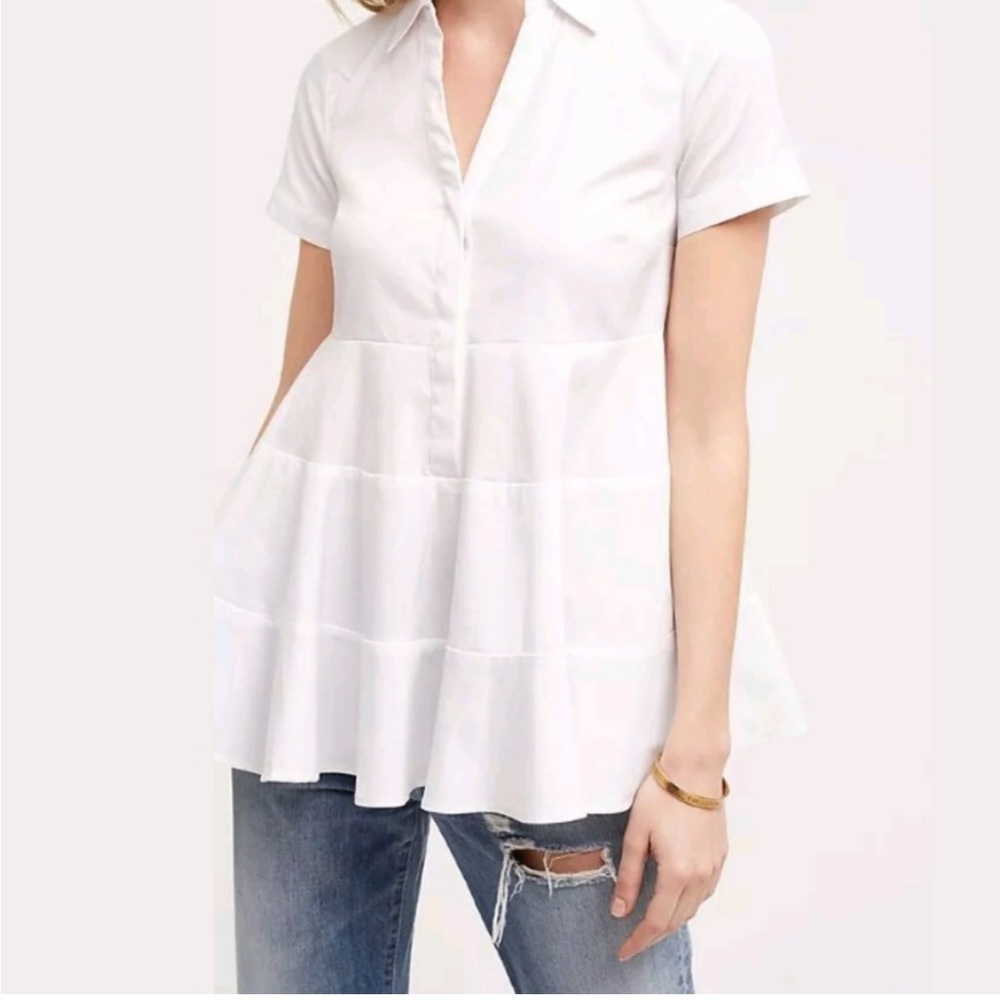 Anthropologie Maeve Tiered Dover Tunic